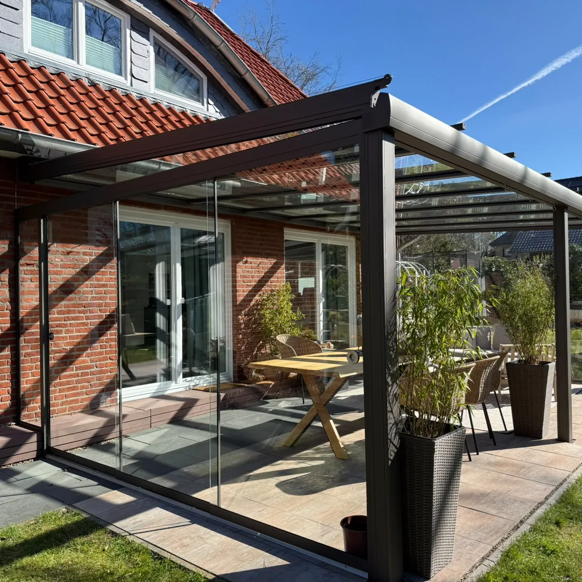 Terrassendächer und Markisen von der Glaserei Laugesen