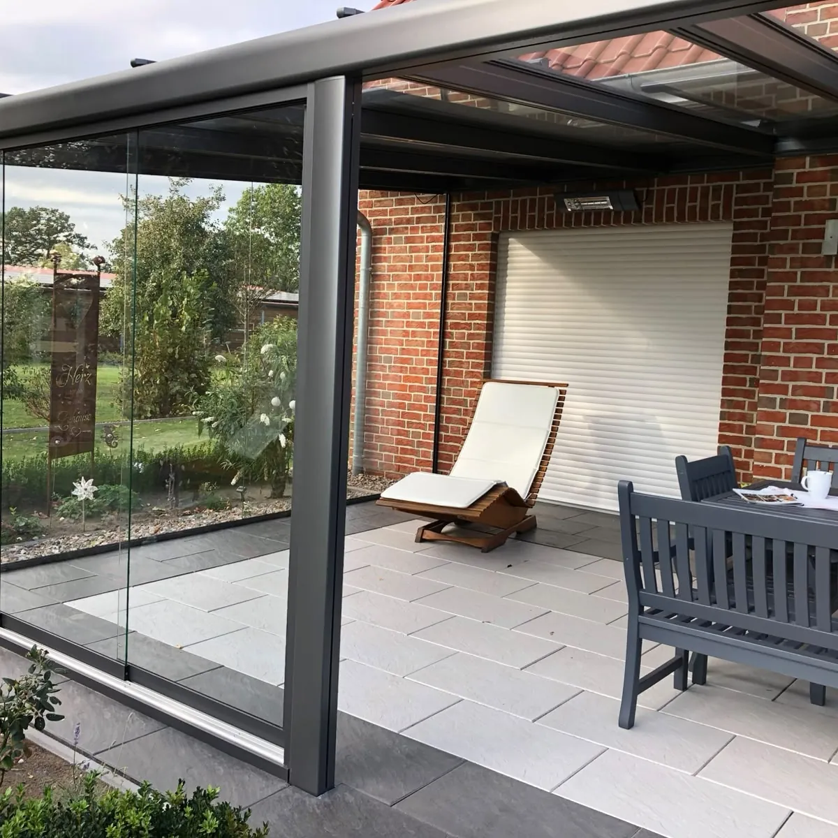 Alu-Terrassendach mit Glaseindeckung in Verden (Aller)